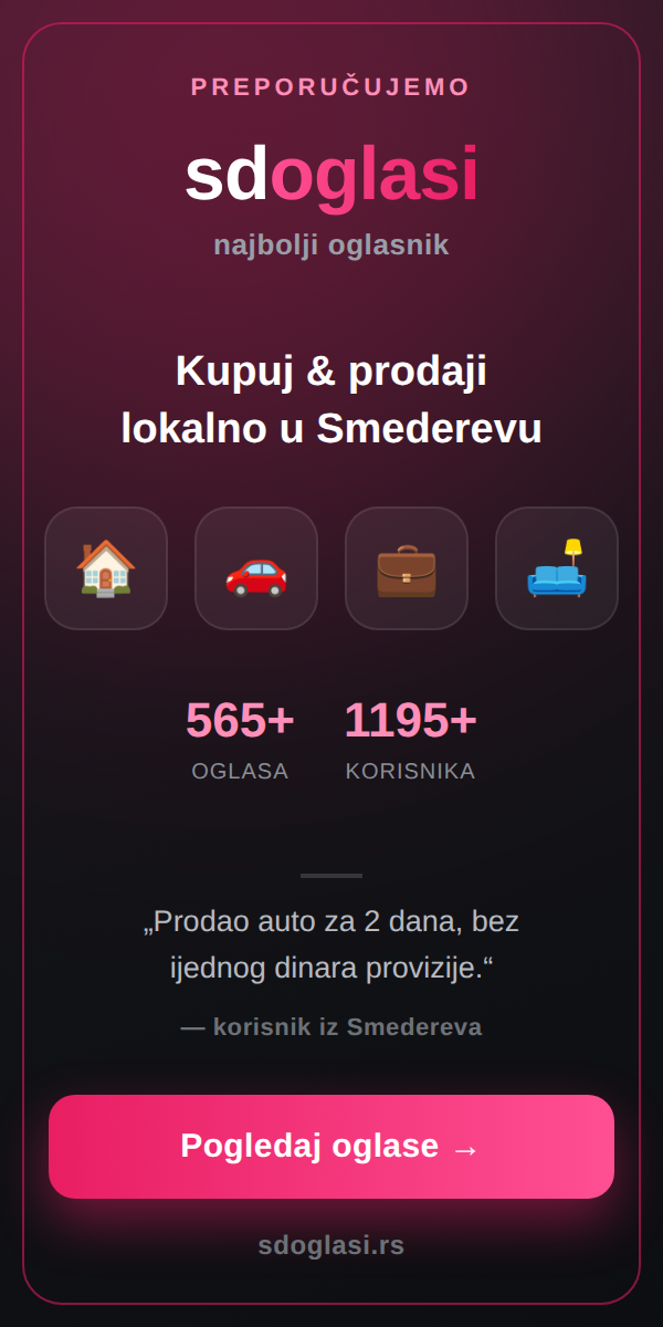 SDOglasi.rs - najbolji oglasnik u Smederevu
